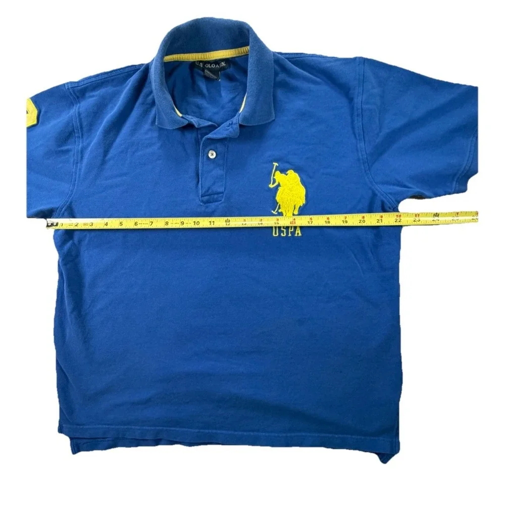 US Polo Assn Mens Blue Short Sleeve Polo Size Large Preppy Golf Classic Casual - Picture 4 of 7